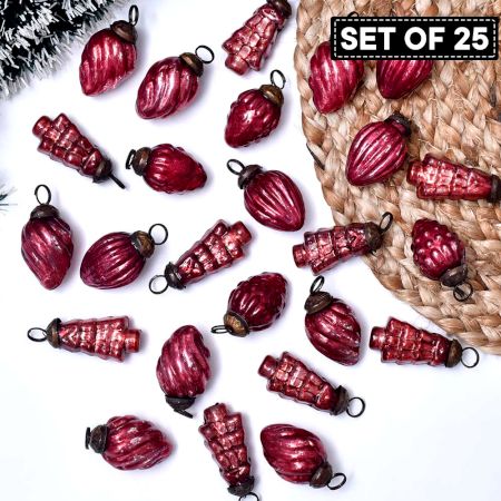 25 Pieces Cherry Tiny Christmas Ornaments 
